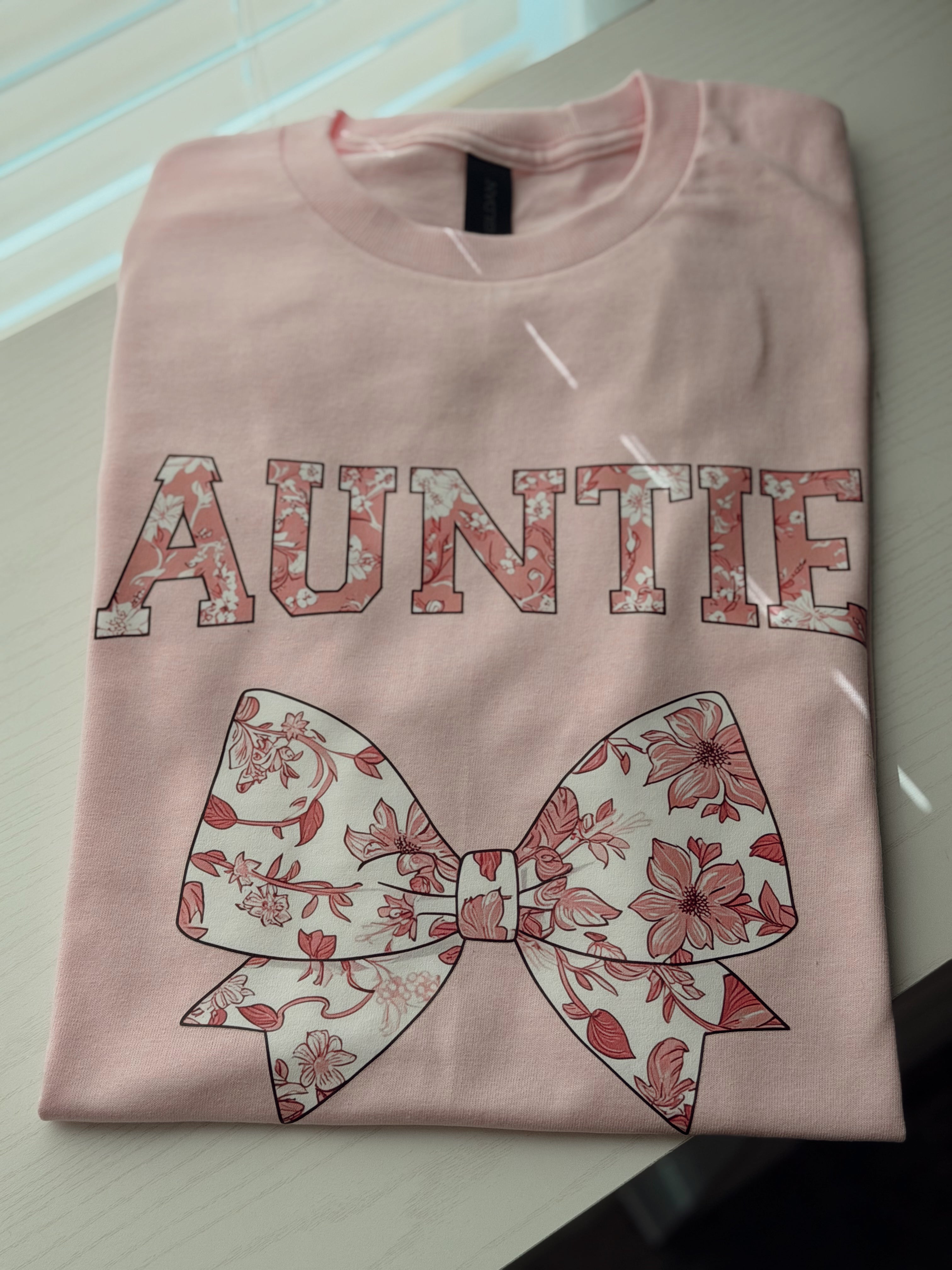 Auntie Floral Bow T-Shirt